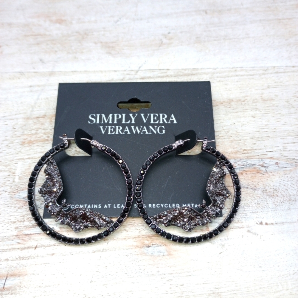 Simply Vera Vera Wang Bat Hoop Earrings
